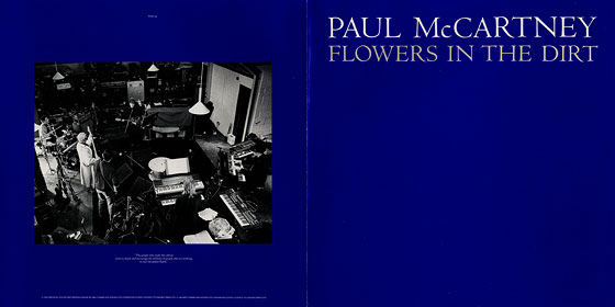 Original UK version of FLOWERS IN THE DIRT LP by Parlophone – gatefold LP size insert, back and front sides