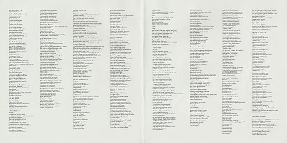 Original UK version of FLOWERS IN THE DIRT LP by Parlophone – gatefold LP size insert, inside