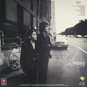 Original UK version of DOUBLE FANTASY LP by Geffen Records – sleeve, back side
