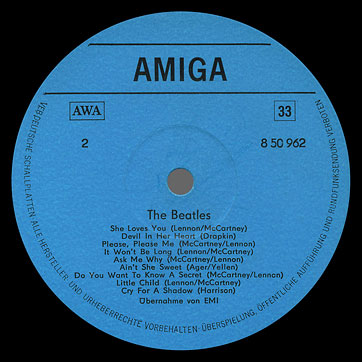 THE BEATLES LP by Amiga (manufactured in the USSR by Melodiya) – label (var. 1), side 2