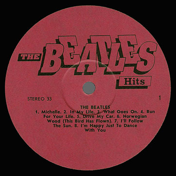 The Beatles - THE BEATLES HITS (BRS A90–00827-28) – label, side 1