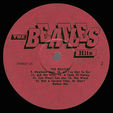 The Beatles - THE BEATLES HITS (BRS A90–00827-28) – label, side 2