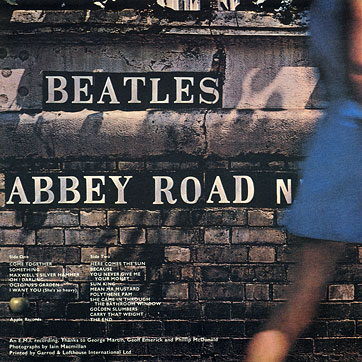 The Beatles - ABBEY ROAD (label unknown B 00001-2) – sleeve, back side