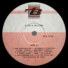 The side 1 of the label for another LP from SLOW & MELLOW series