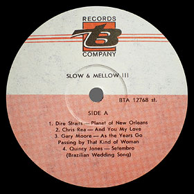 The side 1 of the label for another LP from SLOW & MELLOW series