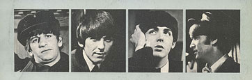 A HARD DAY'S NIGHT (2LP-set) by Melodiya – Fragment of var. 2 of the back side of the gatefold sleeve with
photos of the band members in flip (mirror) image