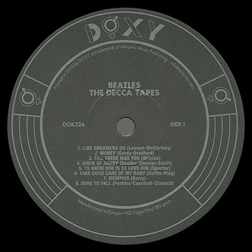 The Beatles – THE DECCA TAPES (Doxy DOK326) – label, side 1