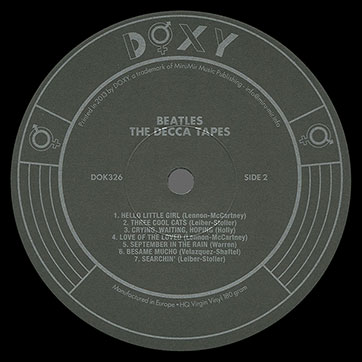 The Beatles – THE DECCA TAPES (Doxy DOK326) – label, side 2