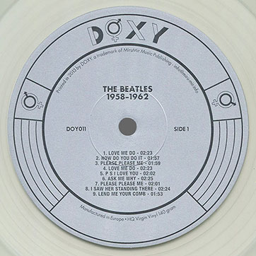 The Beatles – 1958-1962 [Box edition] (MiruMir Music Publishing / Doxy DOY011) – label, side 1