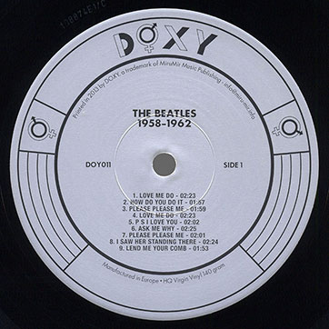 The Beatles – 1958-1962 [Box edition] (MiruMir Music Publishing / Doxy DOY011) – label, side 1