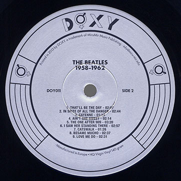 The Beatles – 1958-1962 [Box edition] (MiruMir Music Publishing / Doxy DOY011) – label, side 2
