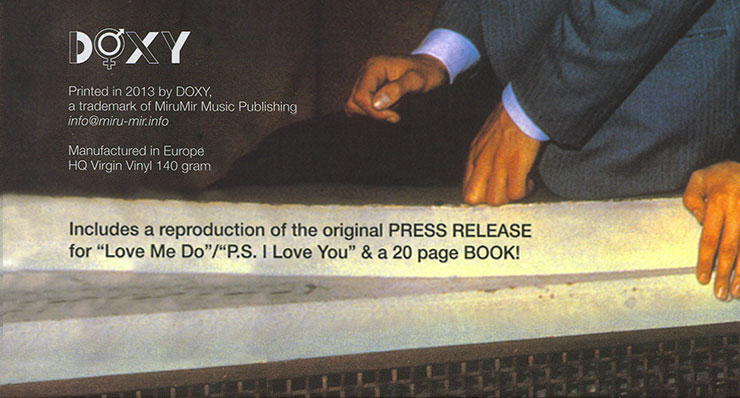 The Beatles – 1958-1962 [Box edition] (MiruMir Music Publishing / Doxy DOY011) - box itself (var. 2), downside – fragment (left lower part)
