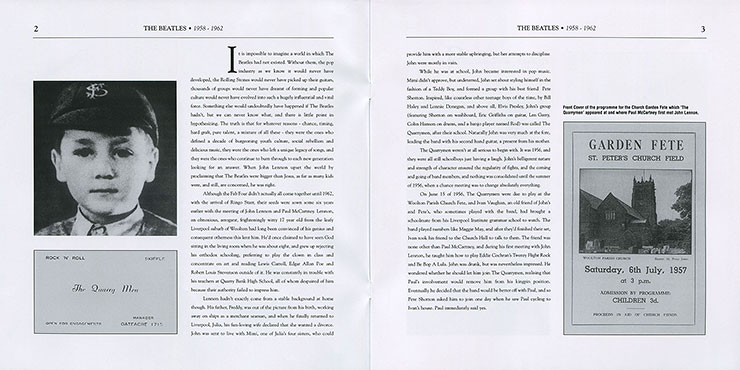 The Beatles – 1958-1962 [Box edition] (MiruMir Music Publishing / Doxy DOY011) - booklet, pages 2-3