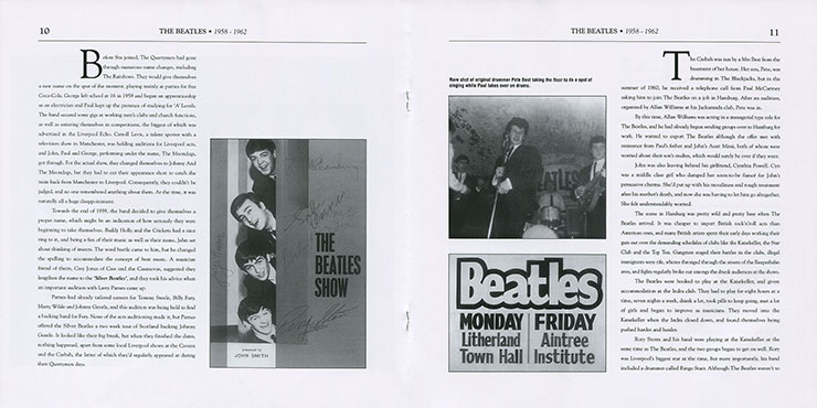 The Beatles – 1958-1962 [Box edition] (MiruMir Music Publishing / Doxy DOY011) - booklet, pages 10-11