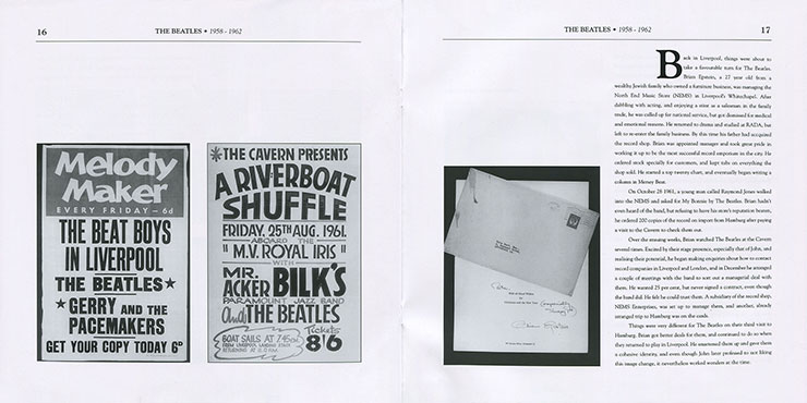 The Beatles – 1958-1962 [Box edition] (MiruMir Music Publishing / Doxy DOY011) - booklet, pages 16-17