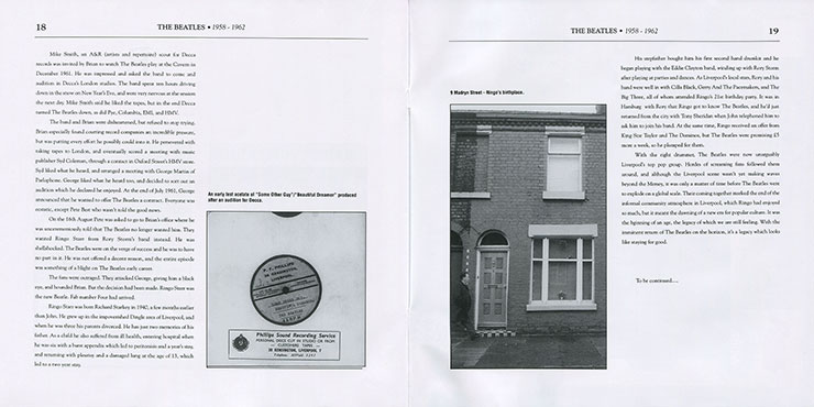 The Beatles – 1958-1962 [Box edition] (MiruMir Music Publishing / Doxy DOY011) - booklet, pages 18-19