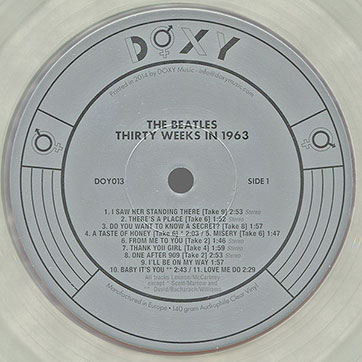 The Beatles – THIRTY WEEKS IN 1963 [Box edition] (Doxy Music DOY013) – label, side 1