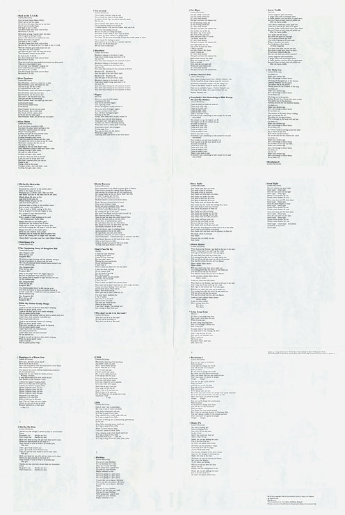 Original UK version of THE BEATLES (aka THE WHITE ALBUM) - 2LP-set by Apple – poster, back side