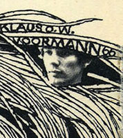REVOLVER (Parlophone PCS 7009) – fragments of the original sleeve with Klaus Voormann and his private logo
