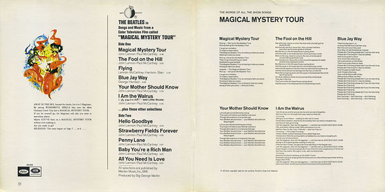 MAGICAL MYSTERY TOUR LP by Capitol (USA) – album, inside