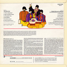 YELLOW SUBMARINE LP by Apple – sleeve, back side