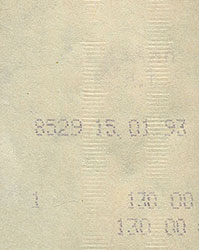 Битлз - РЕЗИНОВАЯ ДУША (АнТроп П91 00215) – кассовый чек на 130 руб. от 15 января 1993 года за купленный в магазине альбом РЕЗИНОВАЯ ДУША