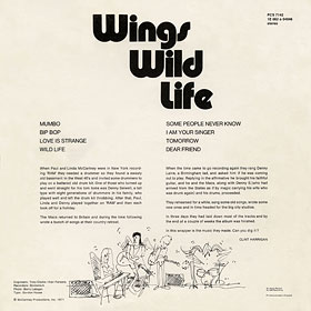 WILD LIFE LP by Apple – sleeve, back side
