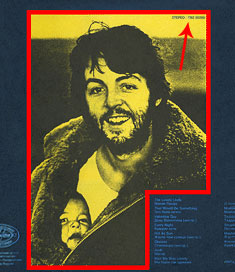 MCCARTNEY LP by Antrop (Russia) – shape of color background of the picture on var. 4 of back side of the sleeve (shown by red lines)