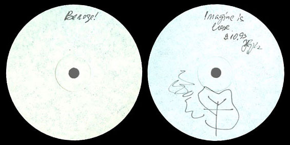 IMAGINE LP by Antrop (Russia) - labels (side 1 and side 2) of LP from the collection of Vladimir Snopov