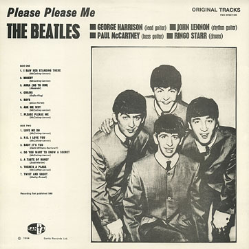 The Beatles − PLEASE PLEASE ME (Santa П93 00537) − sleeve, back side (var. A)