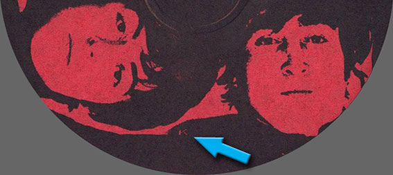 The Beatles − PLEASE PLEASE ME (Santa П93 00537) – Label (var. 2), side 1 – fragments (lower part) with HK logo