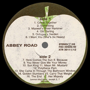 The Beatles - ABBEY ROAD (AnTrop / Santa П93 00539) – label, side 2
