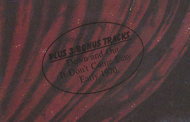 Ringo Starr - RINGO (Santa П93 00577) – fragment of the front side of the sleeve (left upper corner) carrying the information about three bonus tracks