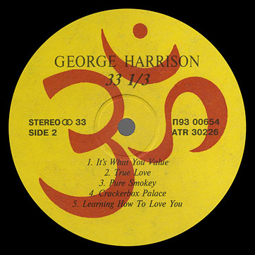George Harrison – 33 & 1/3 (Santa П93-00653.54) – label, side 2