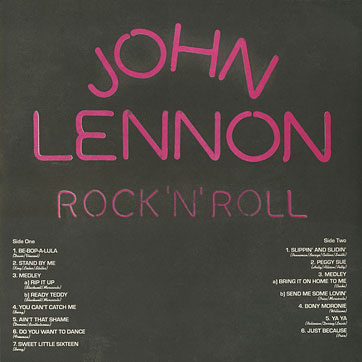 John Lennon - ROCK 'N' ROLL (Santa П93-00655.56) – sleeve, back side