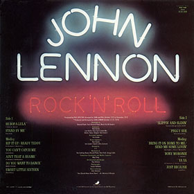 Original UK edition of ROCK 'N' ROLL LP by Apple – sleeve, back side