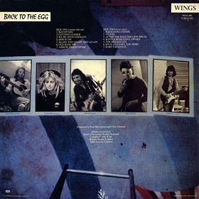Original UK edition of BACK TO THE EGG LP by Parlophone – sleeve, back side