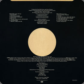 Original UK edition of BACK TO THE EGG LP by Parlophone – picture inner sleeve, back side