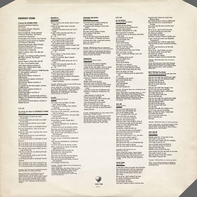 Original UK edition of GOODNIGHT VIENNA LP by Apple – picture inner sleeve, back side