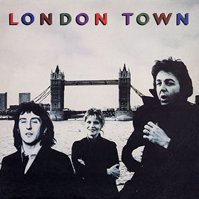 Original UK edition of LONDON TOWN LP by Parlophone – sleeve, front side
