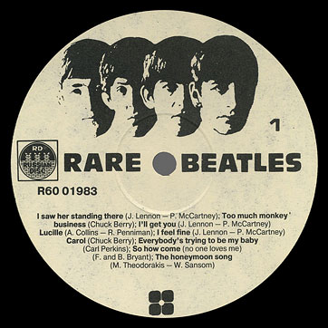 Битлз - Редкие записи Битлз: радиоконцерты Битлз (Rare Beatles. The Beatles on air)(Русский диск R60 01984) – label, side 1