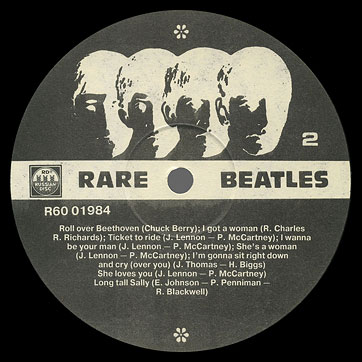 Битлз - Редкие записи Битлз: радиоконцерты Битлз (Rare Beatles. The Beatles on air)(Русский диск R60 01984) – label, side 2