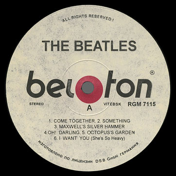 The Beatles - ABBEY ROAD (Beloton RGM 7115) – label, side 1