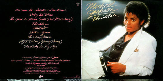 THRILLER LP by Epic – gatefold sleeve, back and front sides