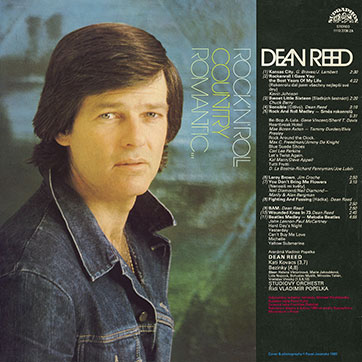 Dean Reed – Dean Reed. Rock-N-Roll, Country, Romantic... (Supraphon 1113 2586) - sleeve (var. 1), back side