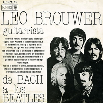 De Bach a Los Beatles, Leo Brouwer, guitarrista (Areito LD-3876) - sleeve (var. 1), front side