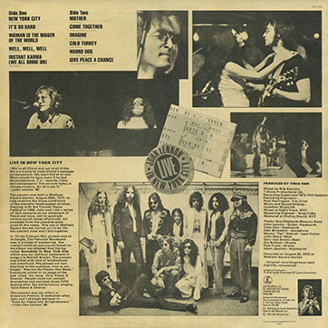 John Lennon – Live in New York City (EMI / Parlophone PCS 7301 - India) - sleeve (var. 1), back side