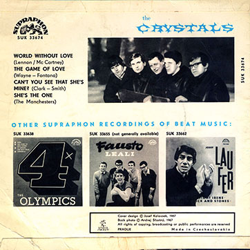 Ya. Nevrkla and Ya. Yarosil, choir and The Crystals instrumental group – THE CRYSTALS (Supraphon СУК 33674 (SUK 33674)) - sleeve (var. 1), back side