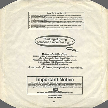 The Beatles - LOVE SONGS 2LP (Parlophone PCSP 721) – inner sleeve for record 2, back side