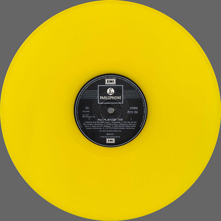 The Beatles - Magical Mystery Tour (Parlophone PCTC 255), yellow vinyl – LP, side 1
